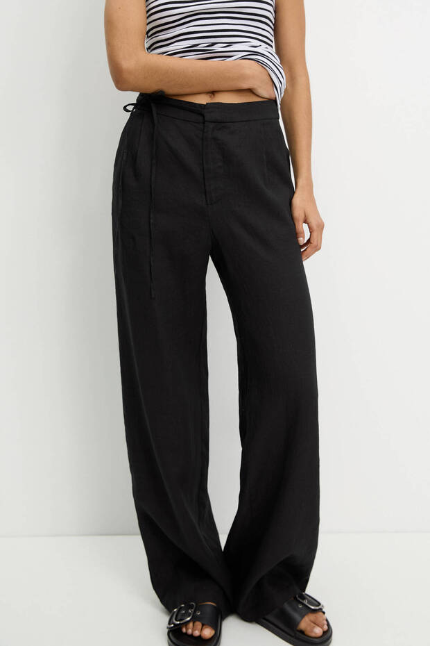 %100 keten pantolon - 3