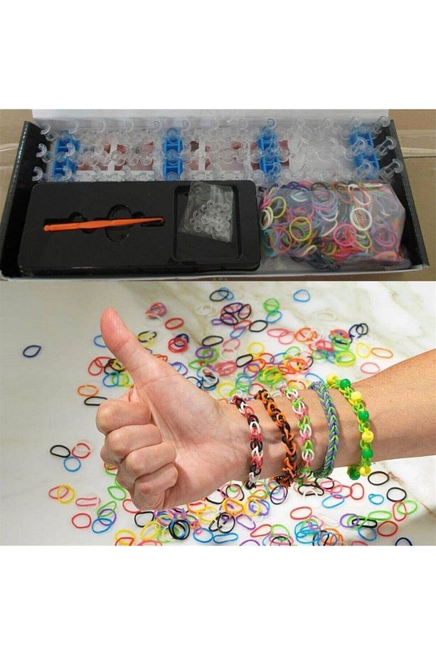 Kendin Yap Rengarenk Örgü Tezgahlı Lastik Bant Bileklik Yapma Seti Rainbow Bands - 5