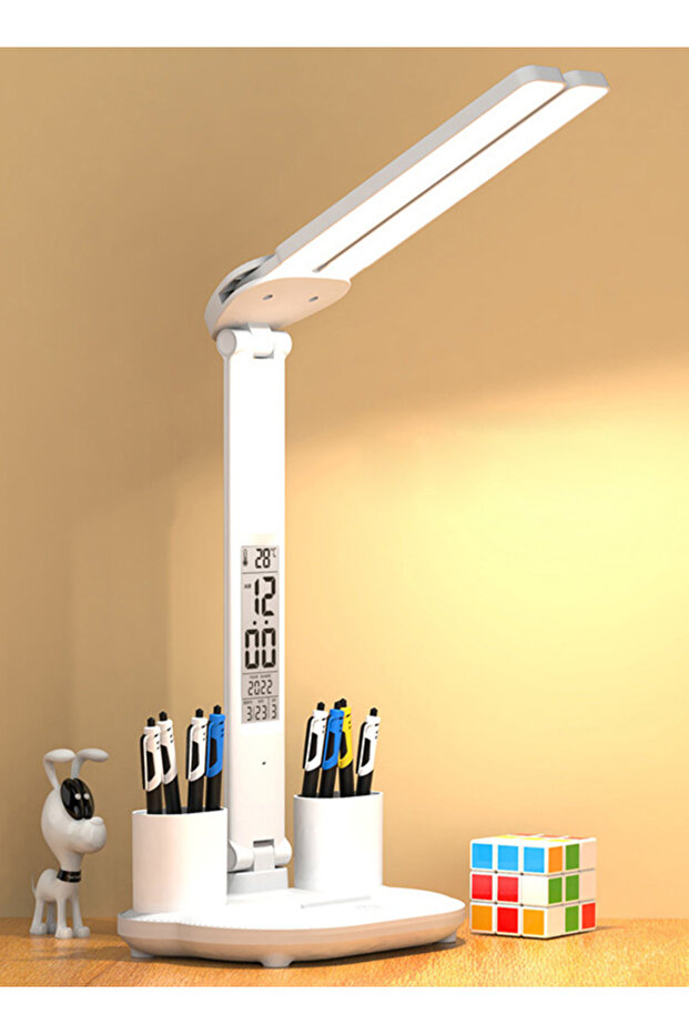 مصباح طاولة LED مزدوج الرأس بمنفذ USB - 1