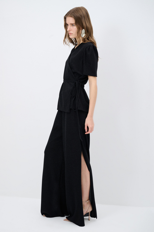 Simli Örme Pantolon - 4