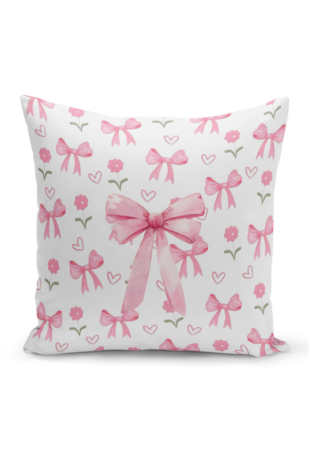Cherry Series Double Sided Digital Printed Throw Pillow Cover (Cherry with Bow)