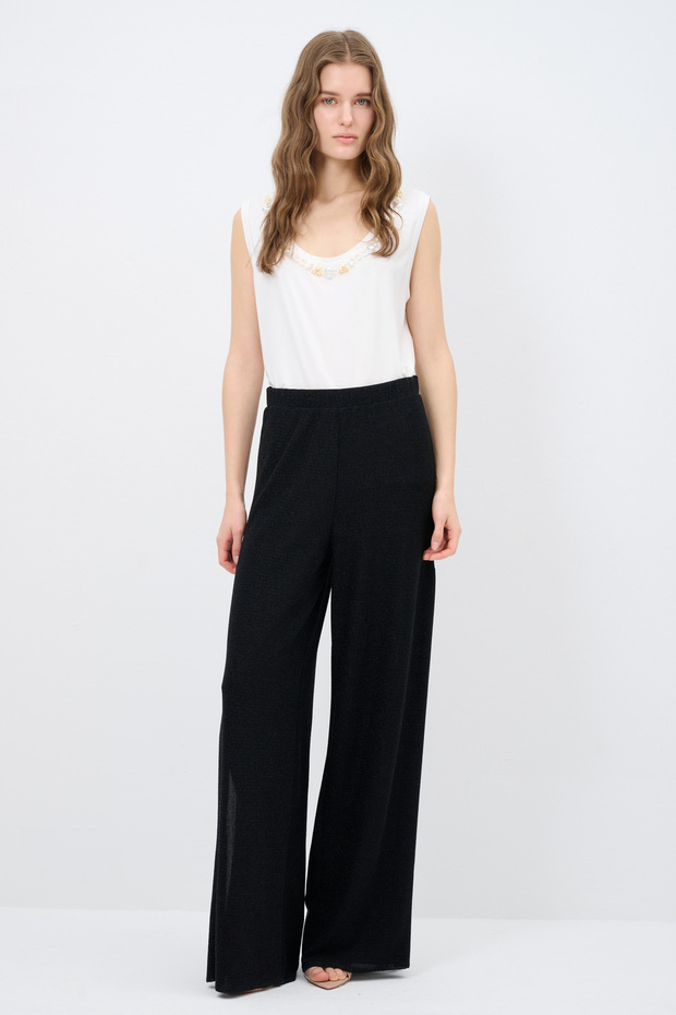 Simli Örme Pantolon - 3