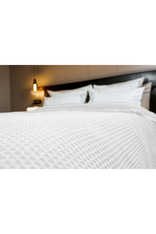 %100 Pamuk Waffle Desen Tek Kişilik Pike |yatak Örtüsü | 160x230 | Çok Amaçlı Örtü - 2