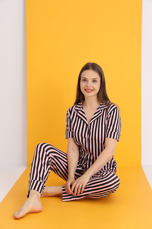 Buttoned Pajama Set Cotton - 1