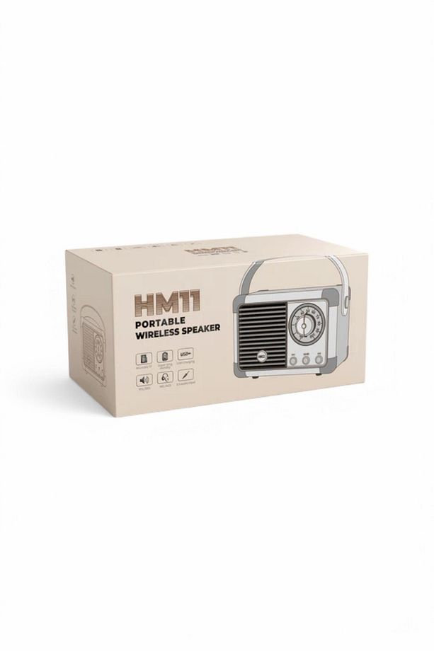 Bluetooth Hoparlör Kablosuz Taşınabilir Speaker Retro Krem Db-hm11 Bella - 4