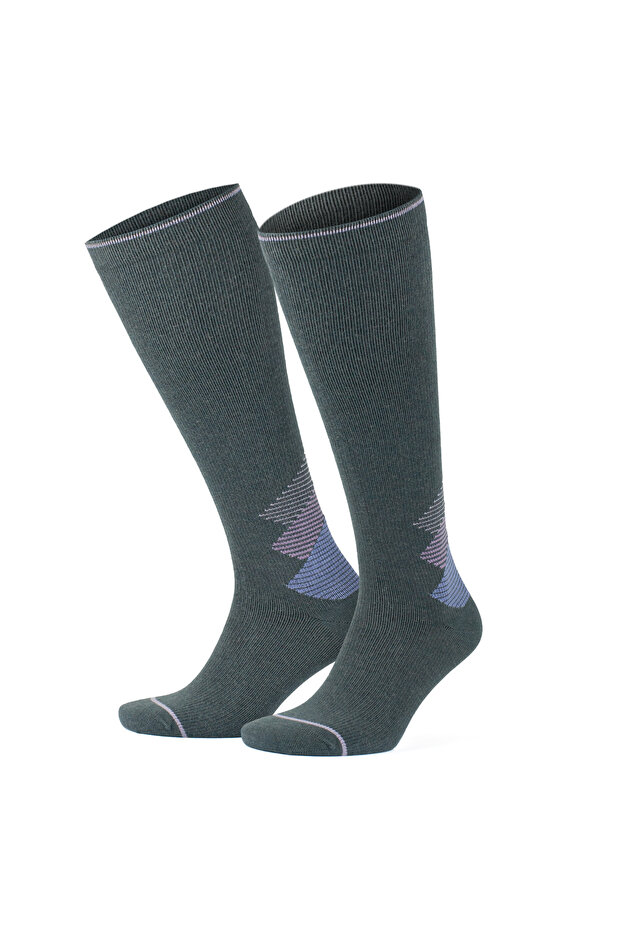 Wool Towel Seamless Colorful Knee Length 15-20 mm Hg Pressure Compression Women and Men Socks 3591
