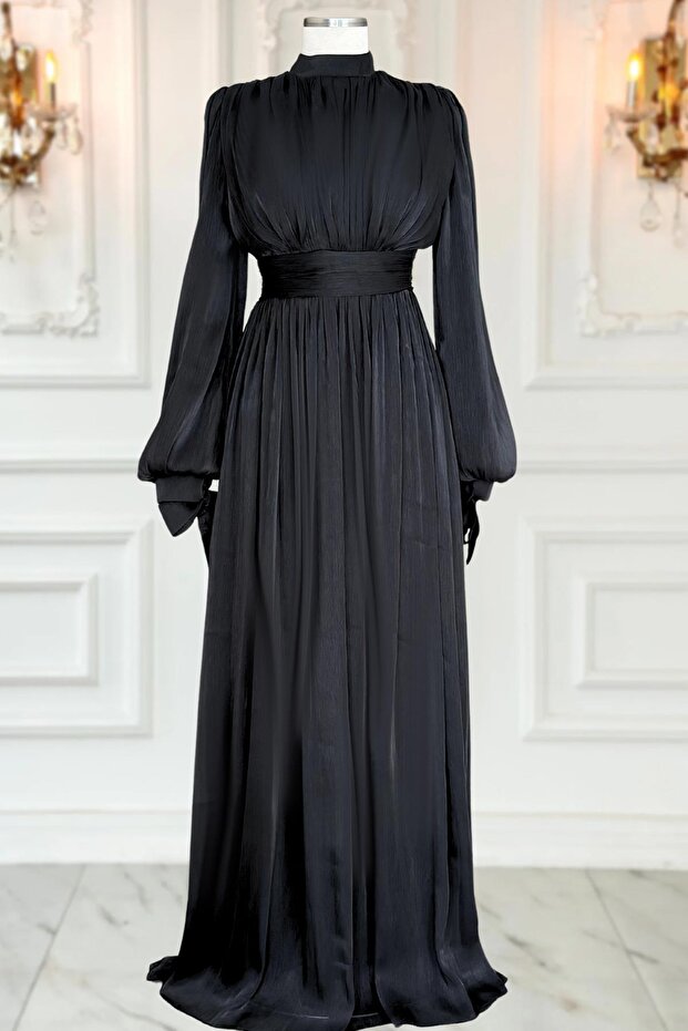 Nida Abiye Elbise Siyah - 1