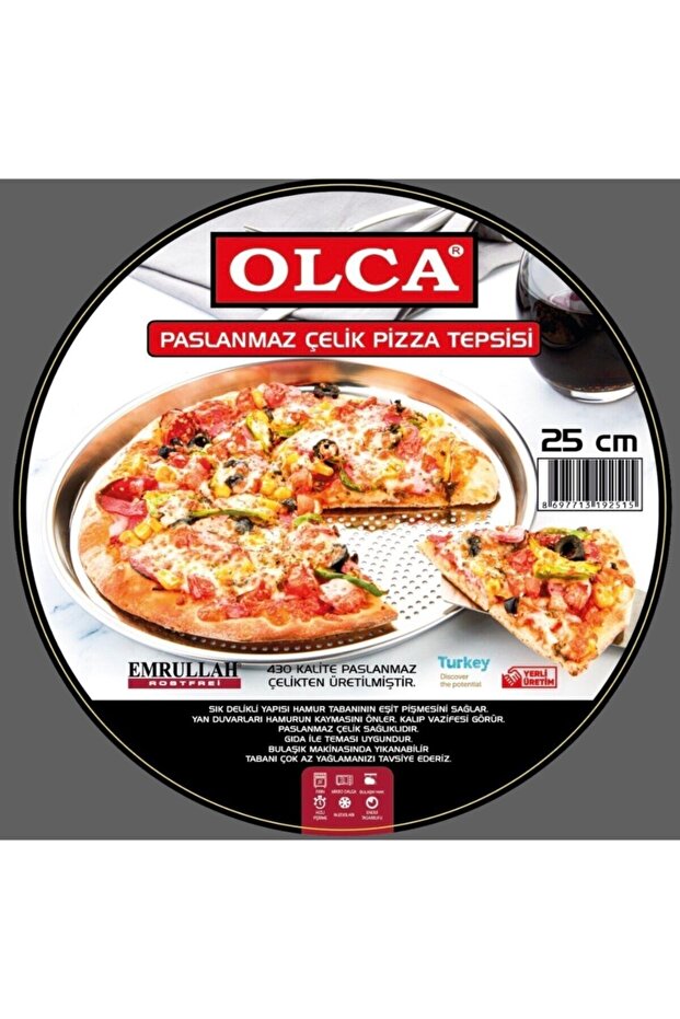 25 Cm Paslanmaz Çelik Pizza Tepsisi - 2