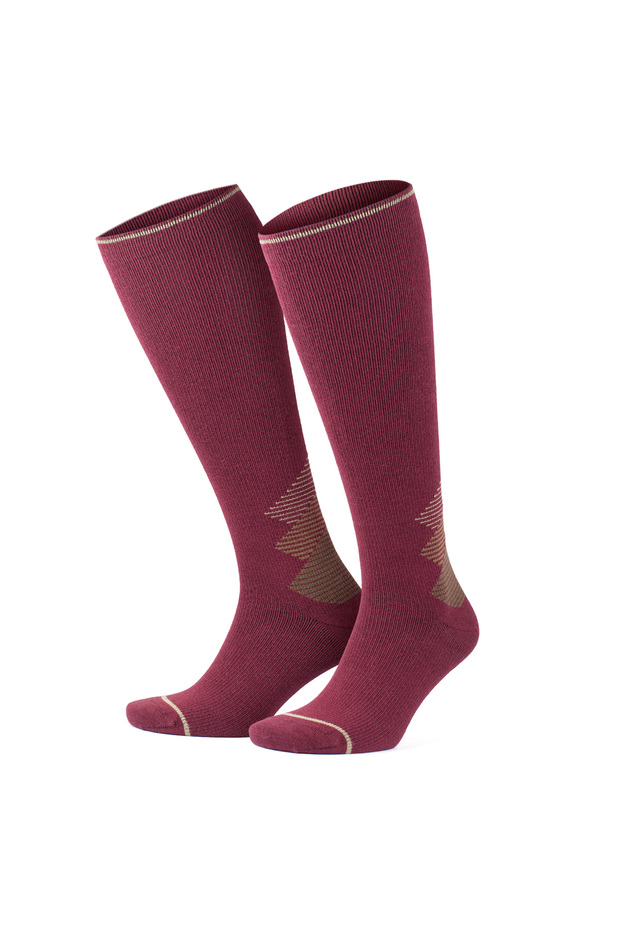 Wool Towel Seamless Colorful Knee Length 15-20 mm Hg Pressure Compression Women and Men Socks 3591