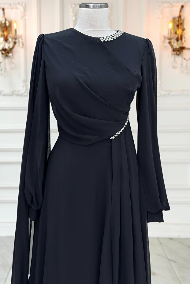 Feza Abiye Elbise Siyah - 3