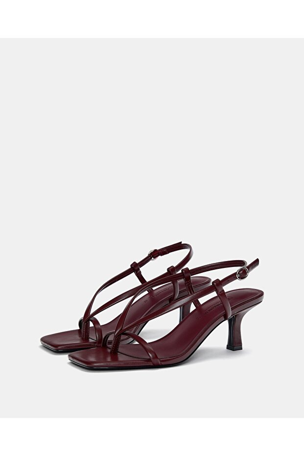 Topuklu bantlı sandalet - 5