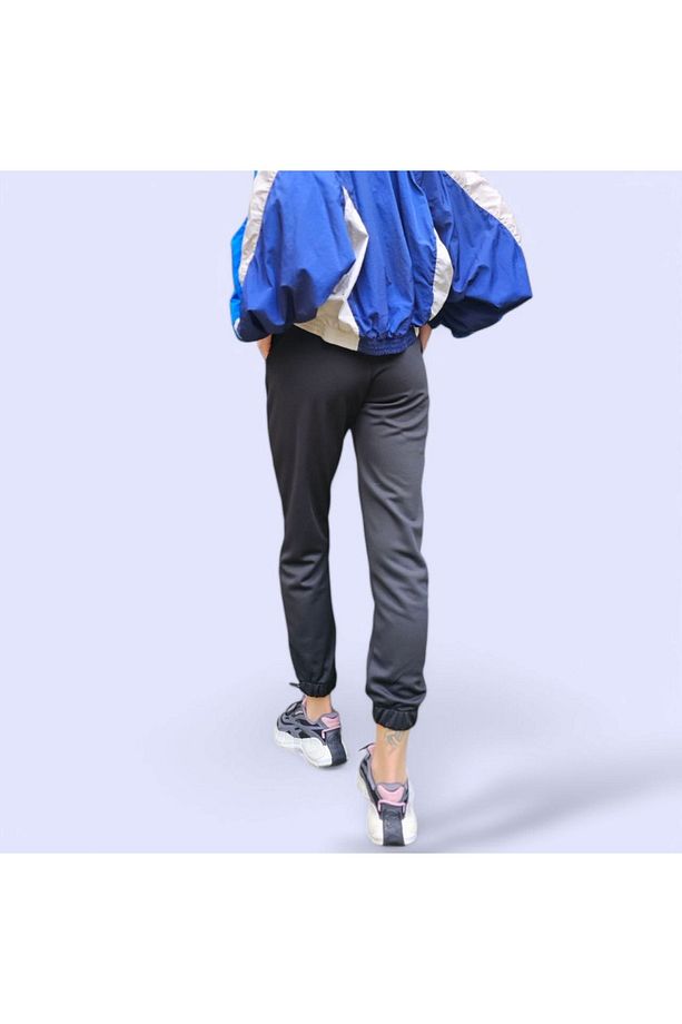 Standart Fit Jogger Eşofman Altı Bel Paça Lastikli Basic Düz Uzun Boy(SİYAH) - 4