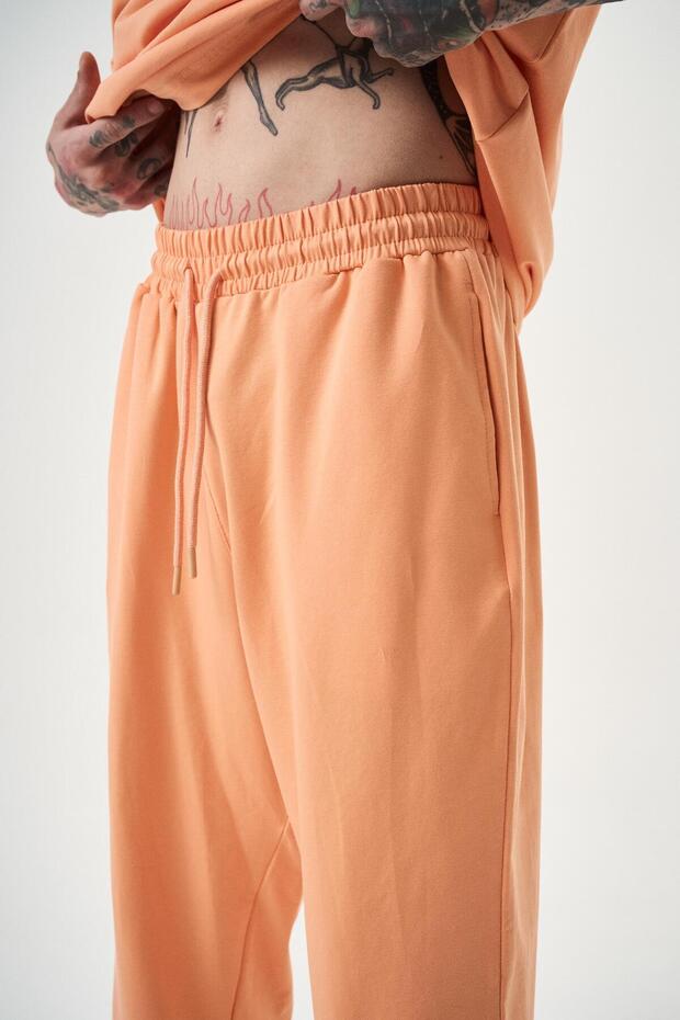 Men's Basic Baggy Sweatpants Peach - 5