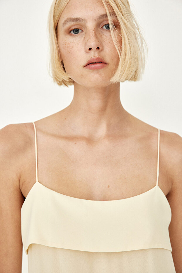 Askılı Şifon Elbise - 3