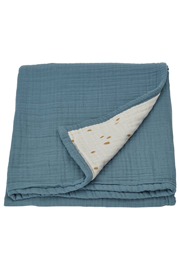 GULDVÄVARE Blanket, blue/white dotted, 80 x 100 cm