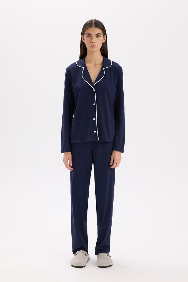 Pijama Takımı Regular Fit Uzun Kollu Üst Uzun Altı-fall In Love E2246axns - 2