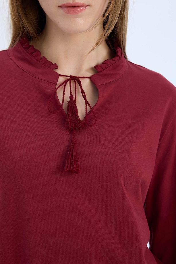 Pijama Takımı Regular Fit Uzun Kollu Üst Kareli Uzun Alt-fall In Love E2353ax24wn - 5