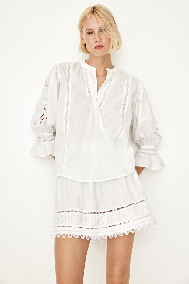 Nakış İşlemeli Bluz - 2