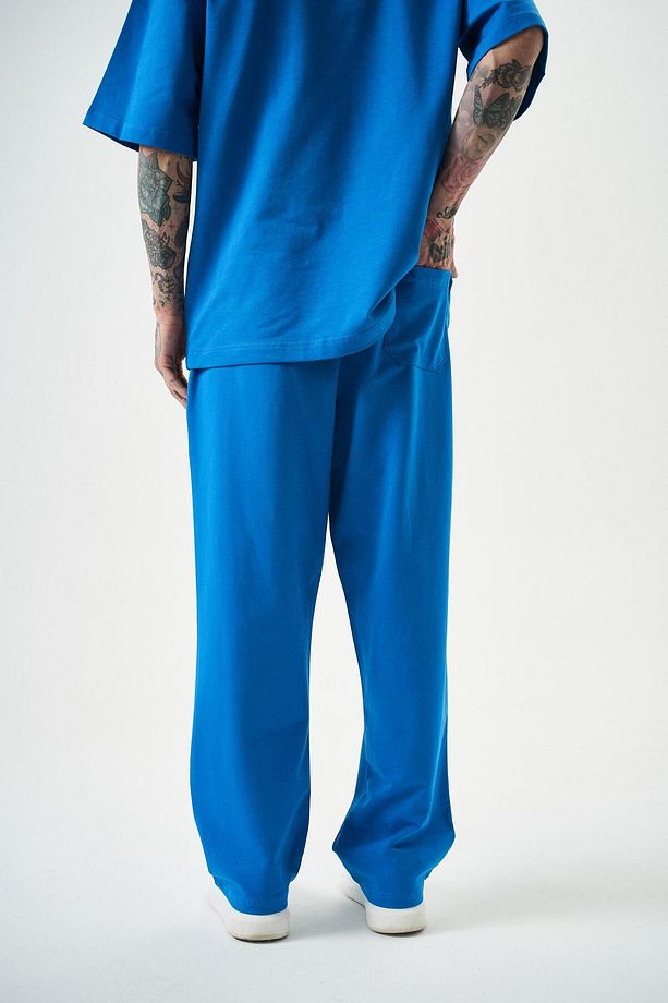 Erkek Basic Baggy Eşofman Altı Mavi - 5