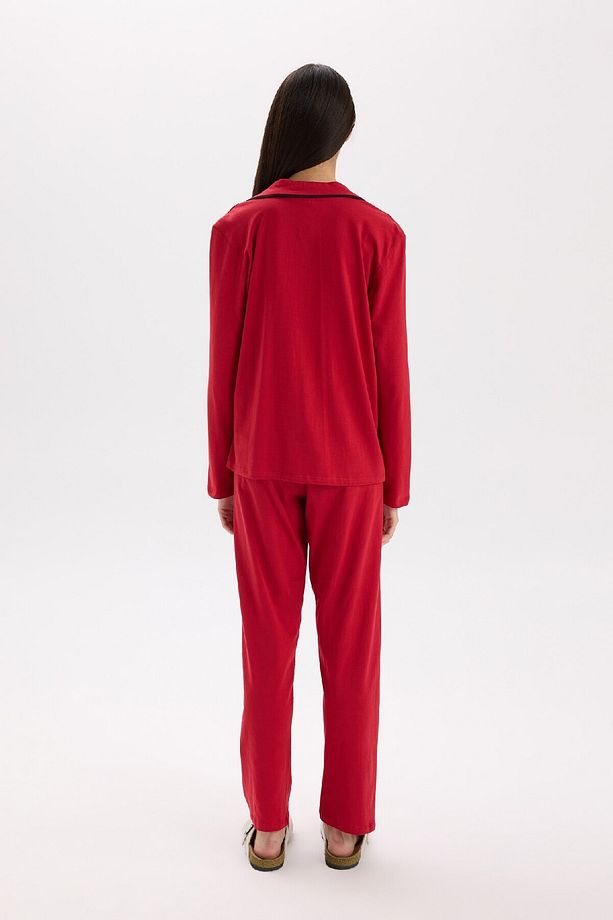 Pijama Takımı Regular Fit Uzun Kollu Üst Uzun Altı-fall In Love E2246axns - 7
