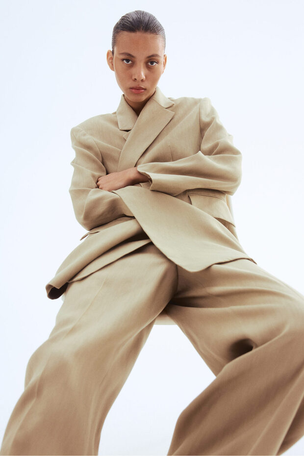 Keten Karışımlı Blazer - 1