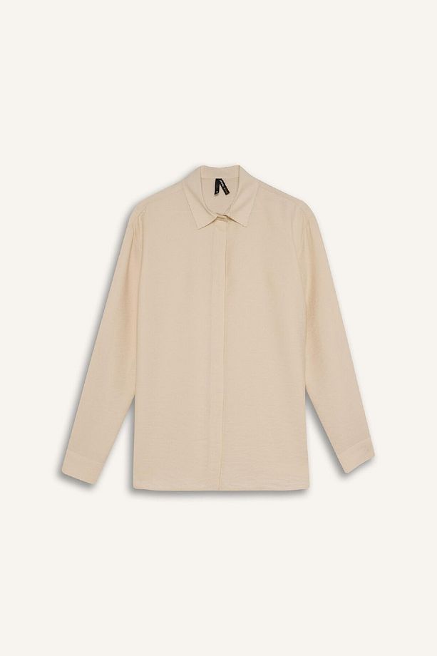 Regular Fit Basic Düz Uzun Kollu Gömlek Tunik E0785AX25SP - 7