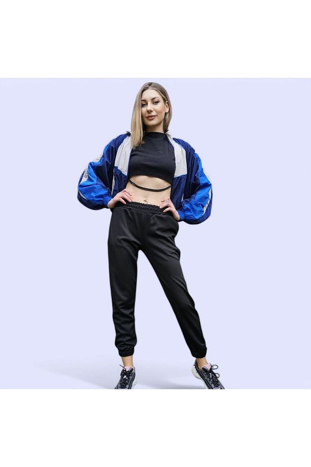 Standart Fit Jogger Eşofman Altı Bel Paça Lastikli Basic Düz Uzun Boy(SİYAH) - 2