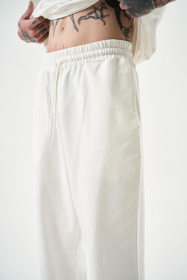 Erkek Basic Jogger Eşofman Altı Ekru - 6