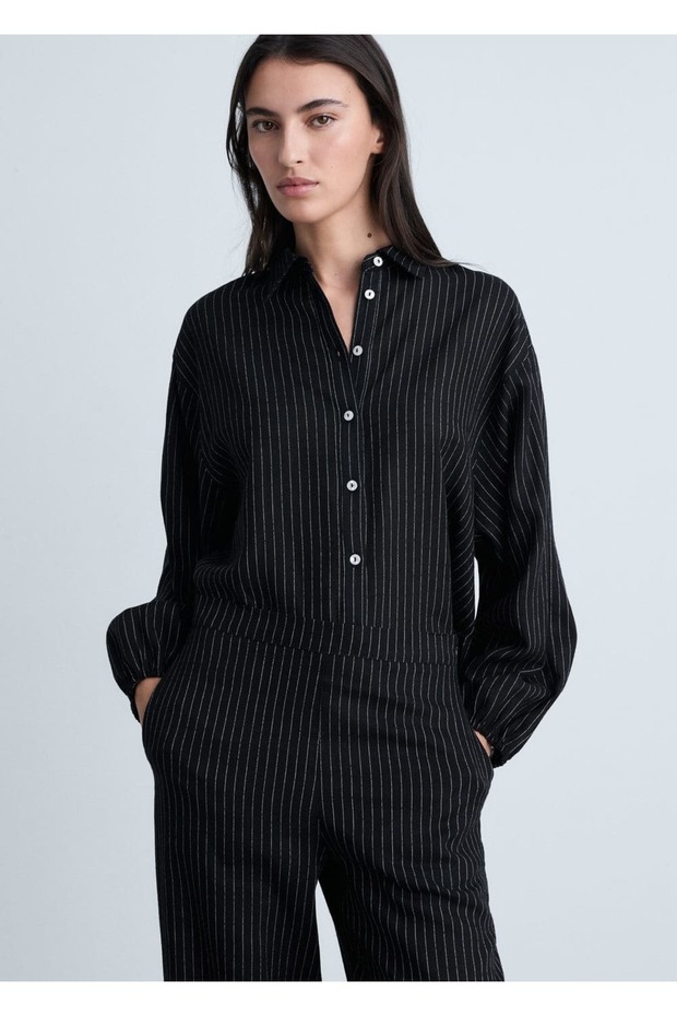 Düz çizgili pantolon - 8