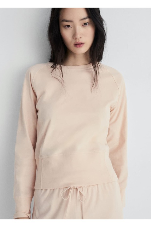 Yumuşak apreli pamuklu sweatshirt - 2