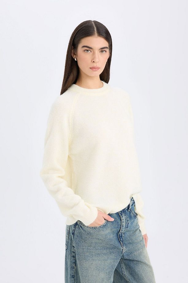 Regular Fit Bisiklet Yaka Basic Düz Triko Kazak D0035ax24wn - 3
