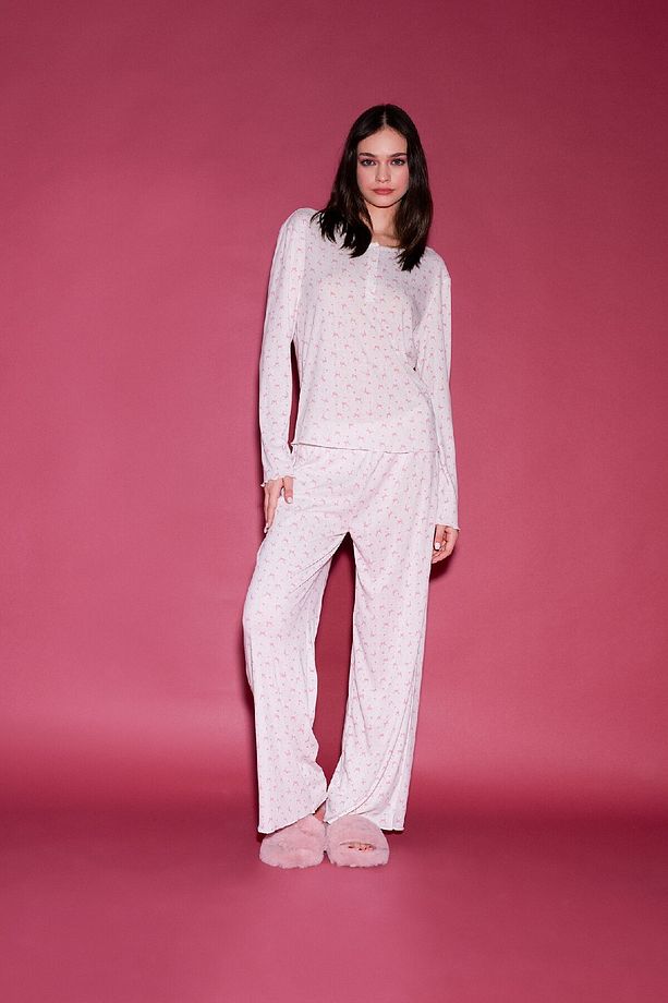 Pijama Takımı Uzun Kollu Üst Uzun Altı-fall In Love D8457ax25sp - 1