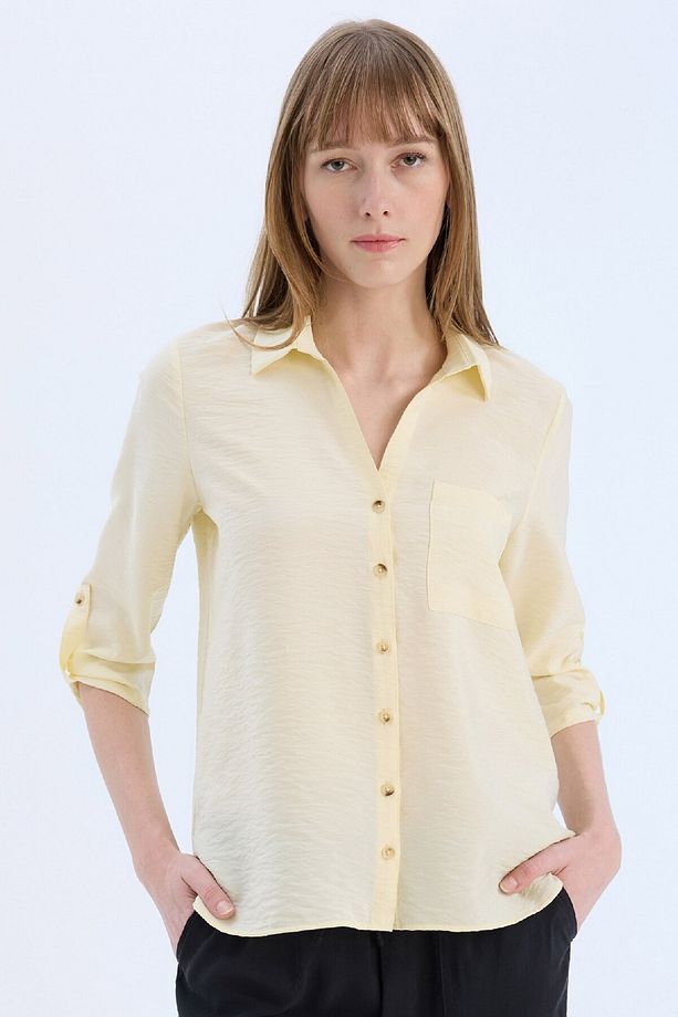 Regular Fit Basic Düz Uzun Kollu Gömlek M9407az25sp - 1