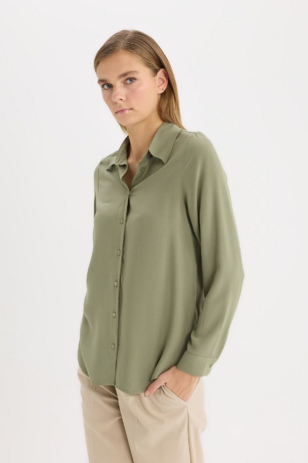Regular Fit Basic Düz Uzun Kollu Siyah Gömlek Z6472az25sp - 3