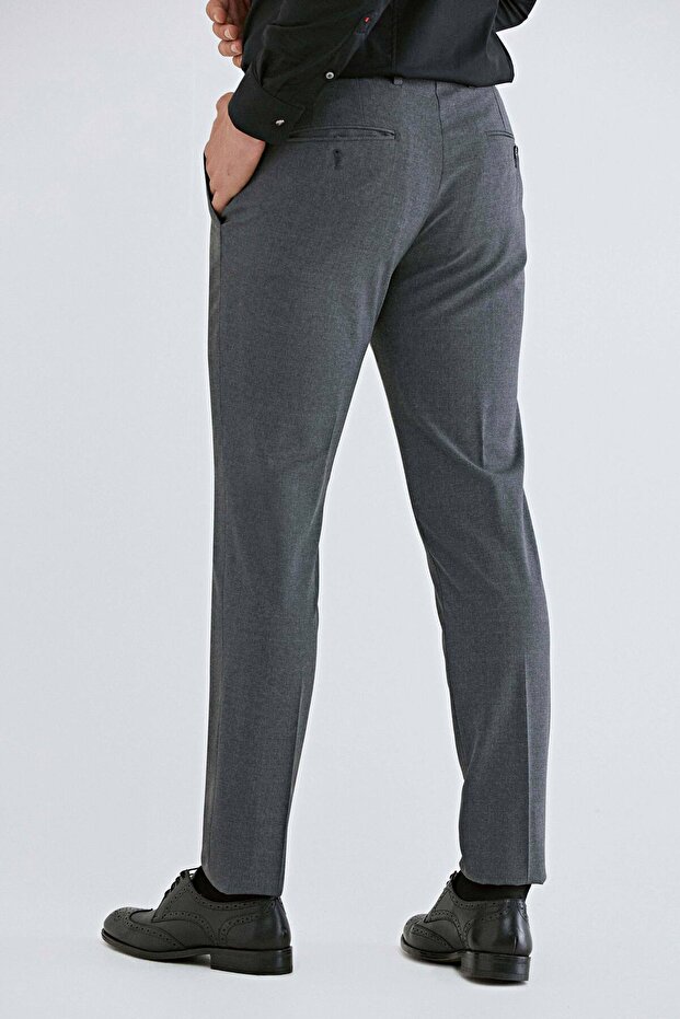 Silim Fit Antrasit Yün Karişimli Kumaş Pantolon - 4