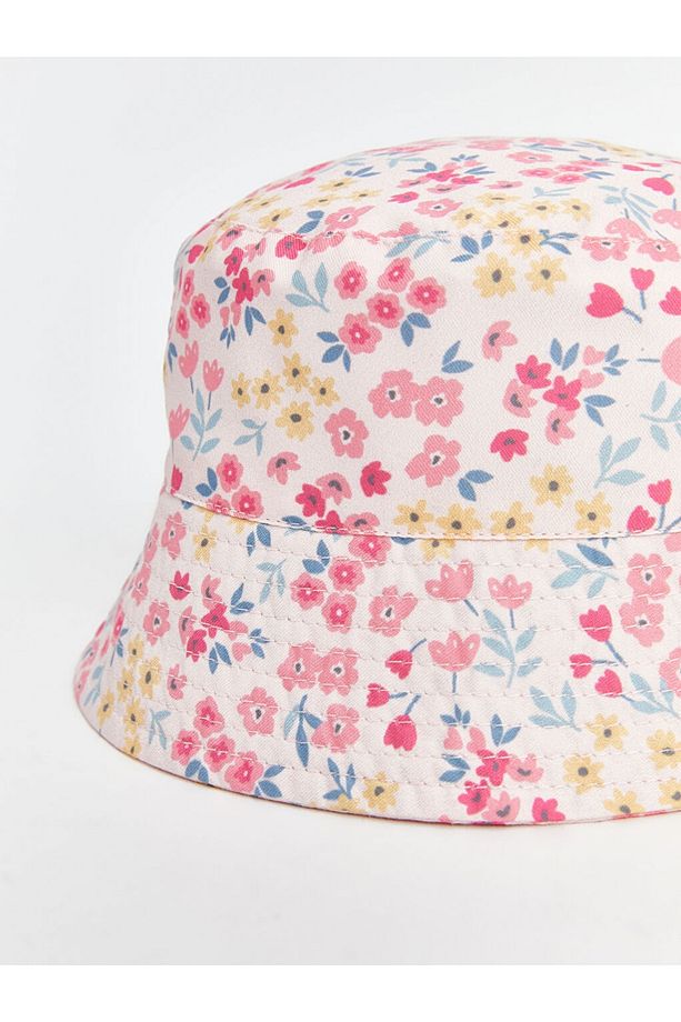 LCW baby Çiçek Desenli Kız Bebek Bucket Şapka - 3
