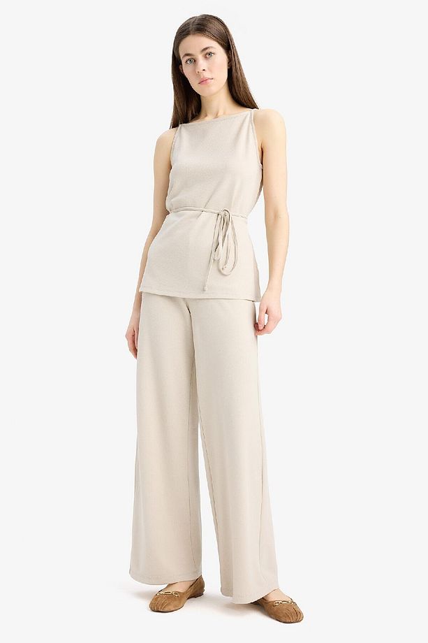 Wide Leg Geniş Paça Basic Düz Pike Pantolon E5784ax25sp - 6