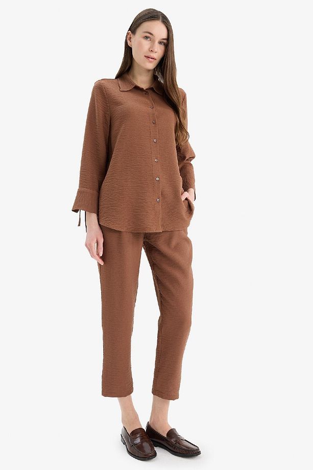 Regular Fit Basic Düz Uzun Kollu Gömlek C3819AX25SP - 2