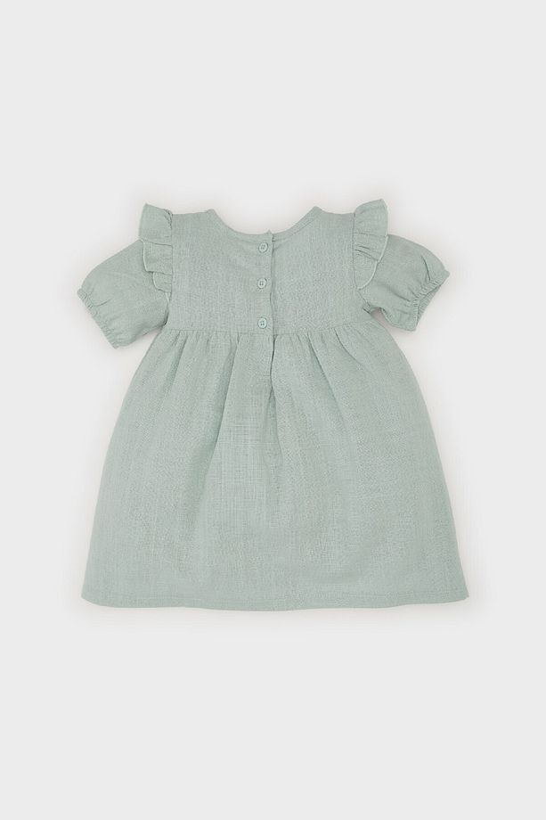 Kız Bebek Kısa Kollu Flamlı Poplin Elbise E5815A525SP - 3