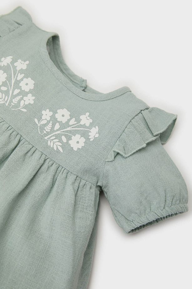 Kız Bebek Kısa Kollu Flamlı Poplin Elbise E5815A525SP - 2