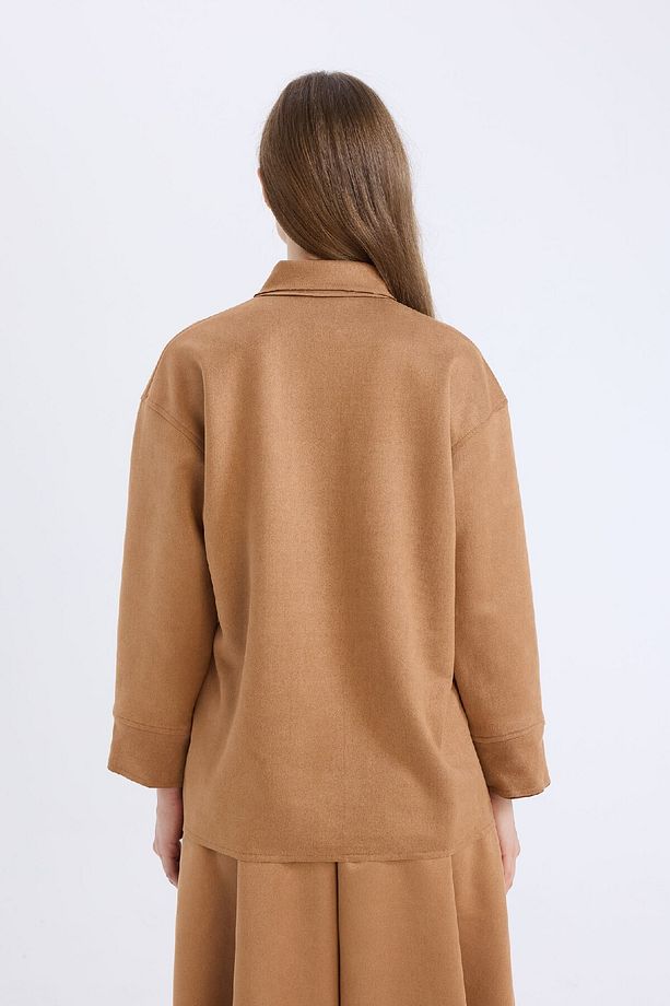 Regular Fit Süet Uzun Kollu Gömlek Tunik E5917AX24WN - 6