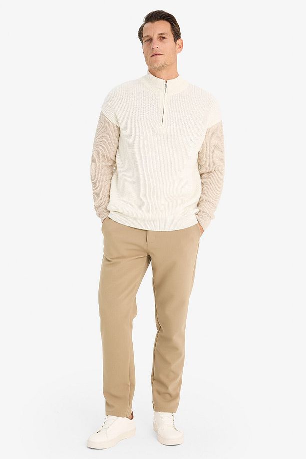 Regular Fit Normal Kesim Kumaş Pantolon Cepli Düz Paça E2937ax24wn - 5