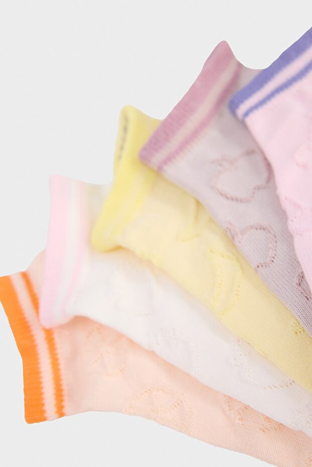 Kız Çocuk 5'li Pamuklu Patik Çorap E6056a8ns - 7