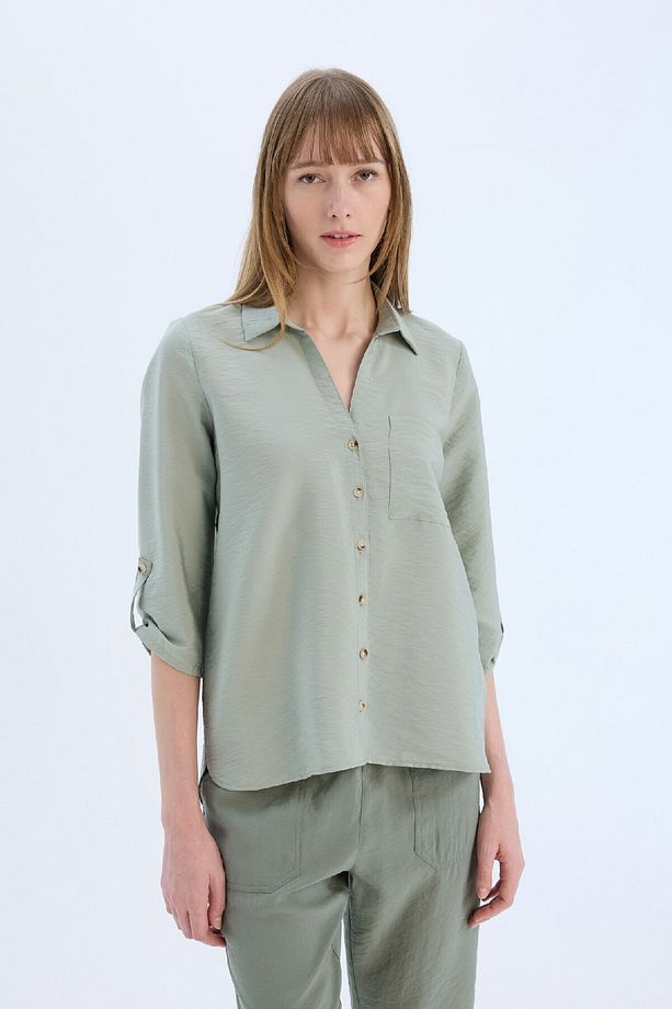 Regular Fit Basic Düz Uzun Kollu Gömlek M9407az25sp - 4