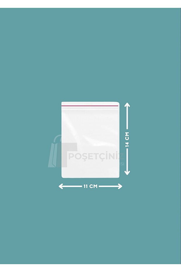 POSETCİNİZ Kilitli Şeffaf Poşet 11x14 Cm 100 Adet Saklama Poşeti - 1
