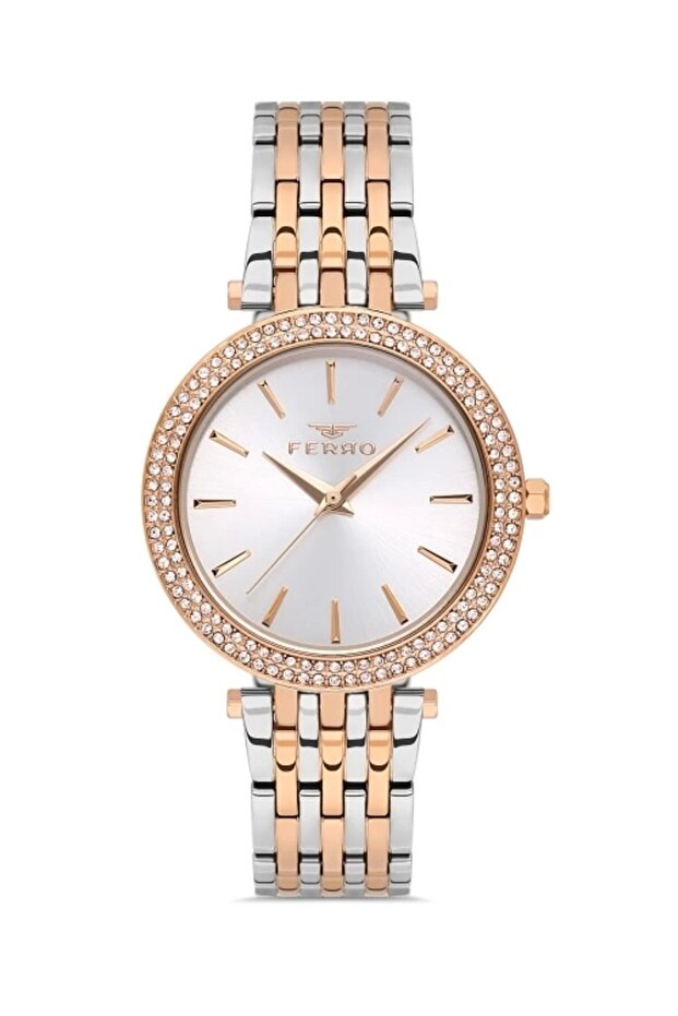 Rose and Silver Steel Cord Women's Wristwatch FL21449A-E