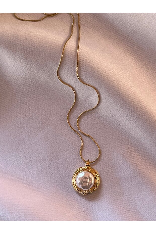 Barok inci çelik kolye - 2