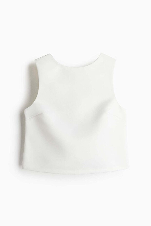 Bow-detail deep-back top