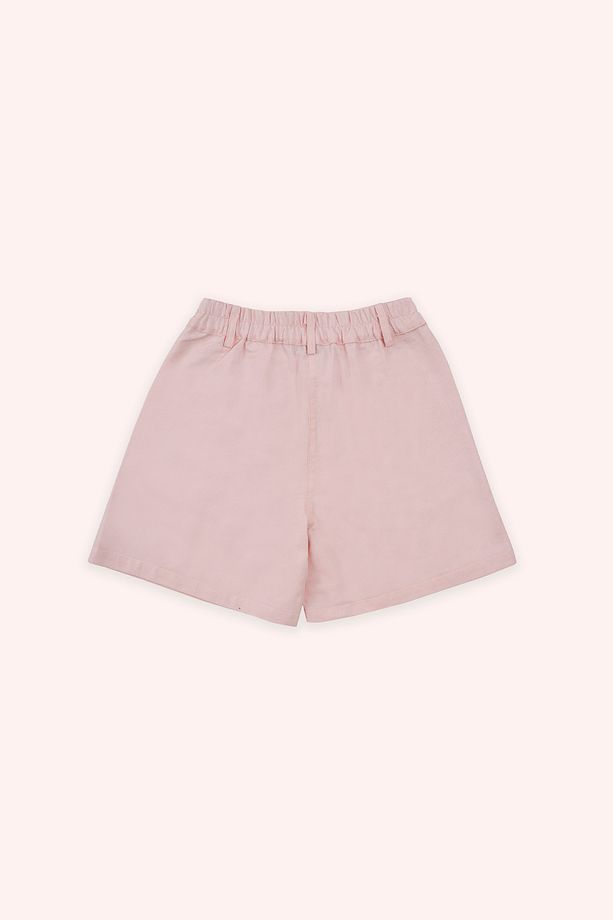 Kız Çocuk Pembe Beli Lastikli Şort - 2