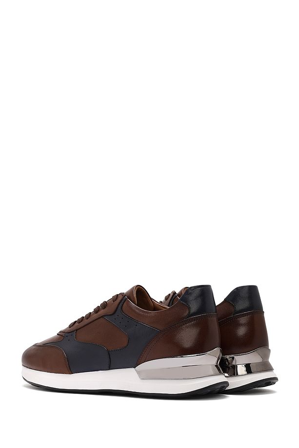 Erkek Taba Bağcıklı Deri Sneaker 25SFD603818 - 5